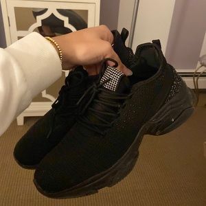 Black Sparkly Sneaker / Cute Server Shoes